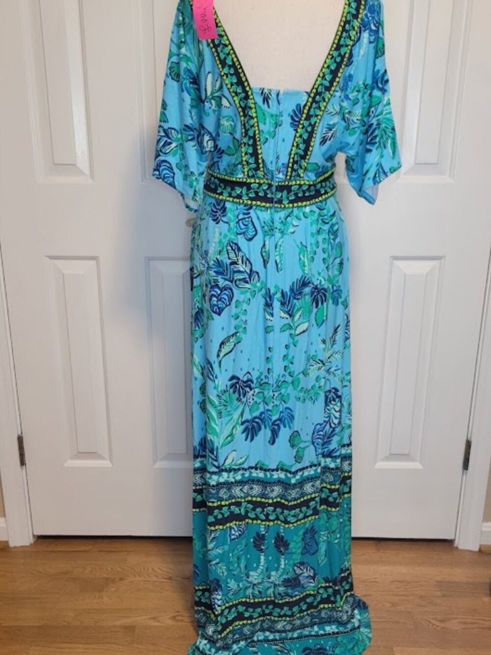 Lilly Pulitzer Ilia Maxi Dress Plan One on You Engin Blue Green Size 8 NWT - Picture 5 of 8